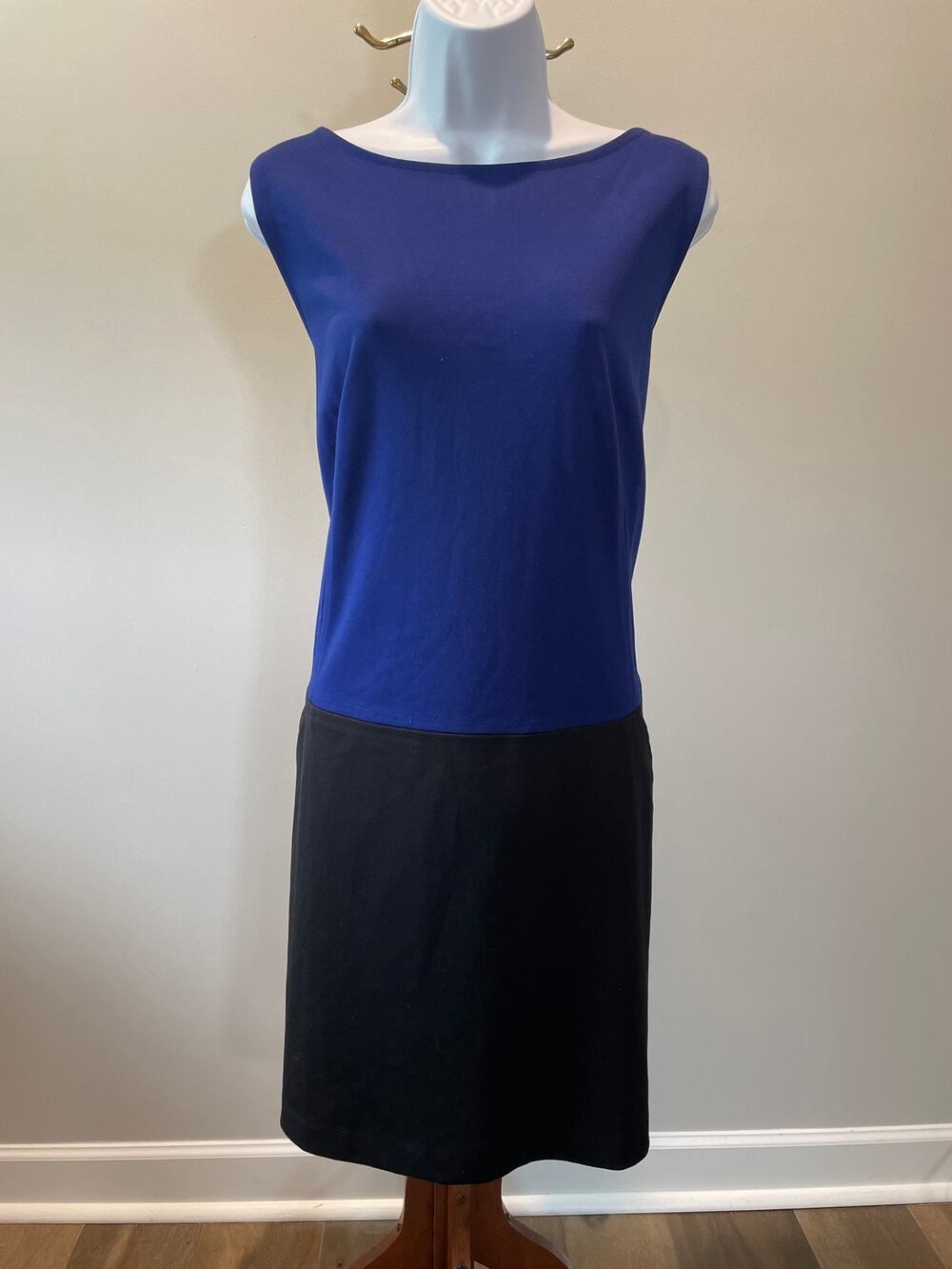 LOFT Colorblock Sheath Dress Size 16 Blue Black